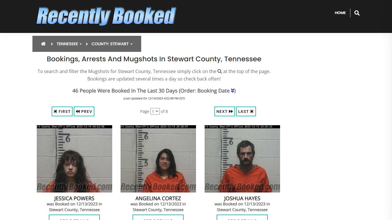 Bookings, Arrests and Mugshots in Stewart County, Tennessee