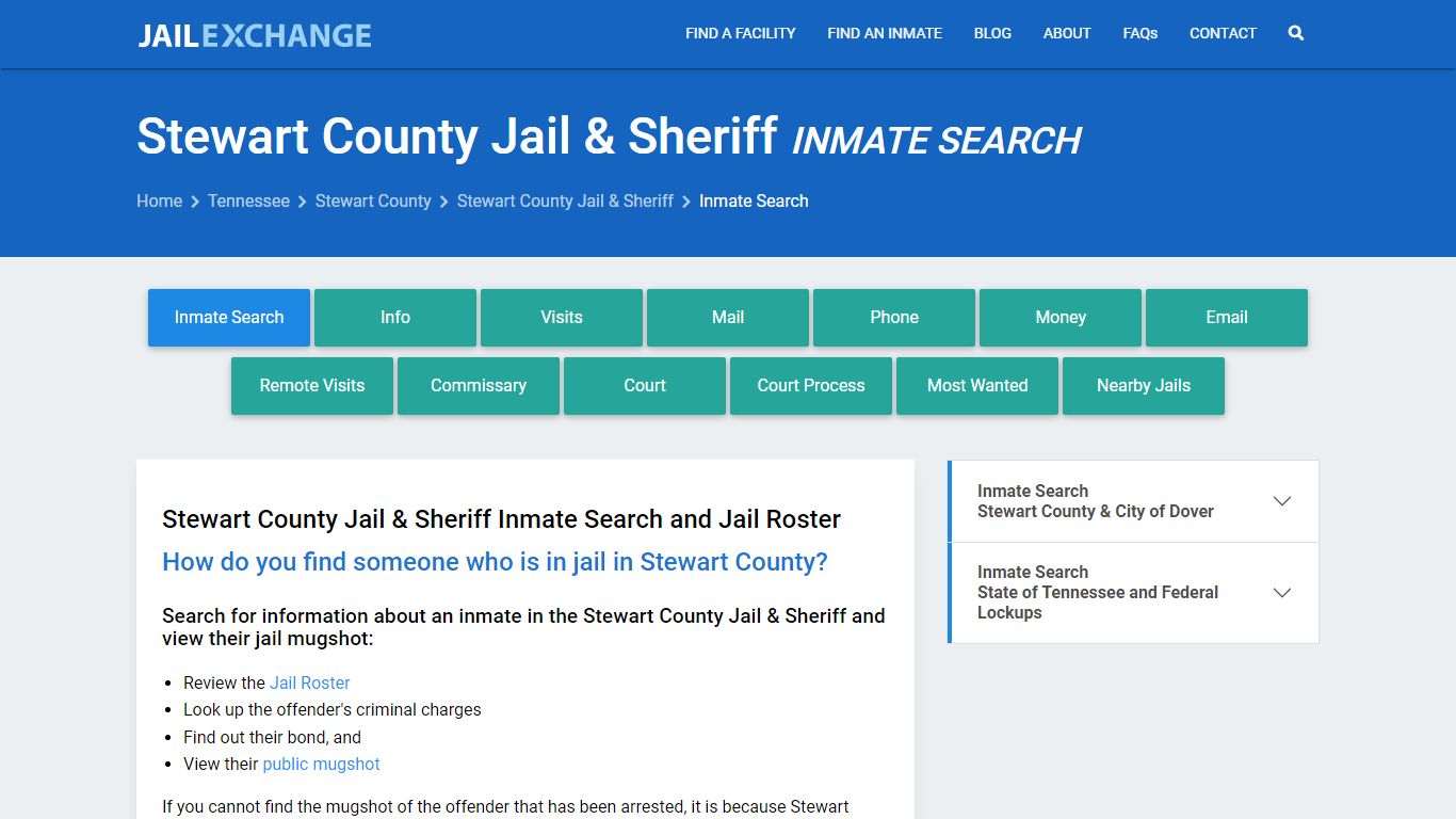 Stewart County Jail & Sheriff Inmate Search - Jail Exchange
