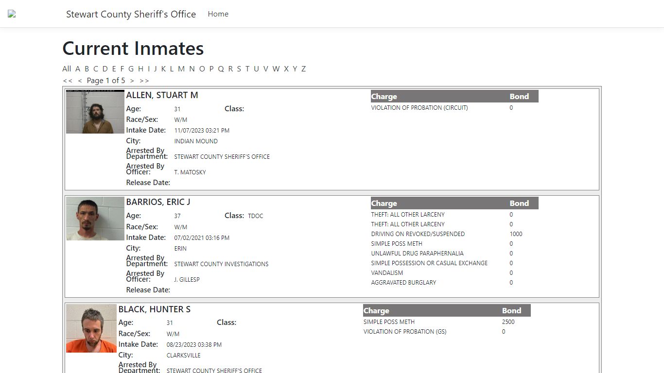 Inmates - ISOMS Portal
